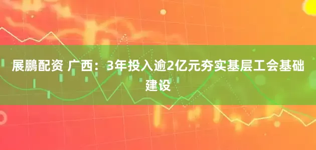 展鵬配资 广西：3年投入逾2亿元夯实基层工会基础建设